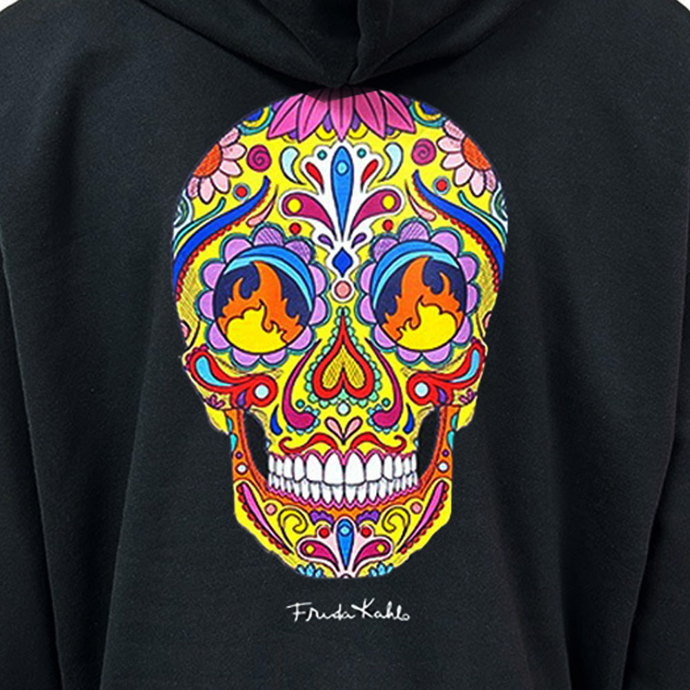 Sudadera Algodón Moda Frida Kahlo Calavera TEC Negro, unisex