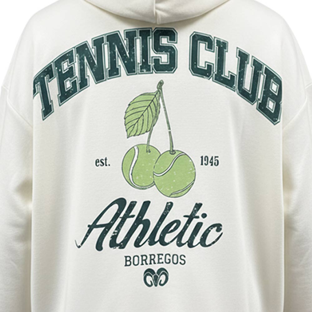 Sudadera de Algodón Oversize Tenis FW25 BORREGOS Hueso, Unisex