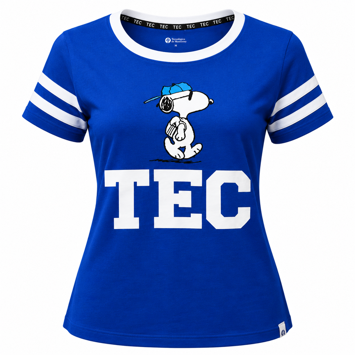 Playera Casual Snoopy TEC Azul, Mujer