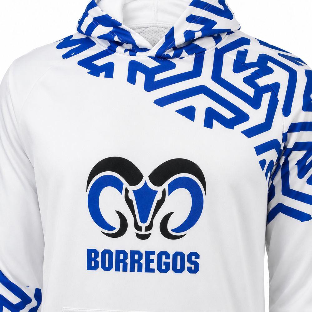 Sudadera Poliéster BORREGOS Gris con Azul, Unisex