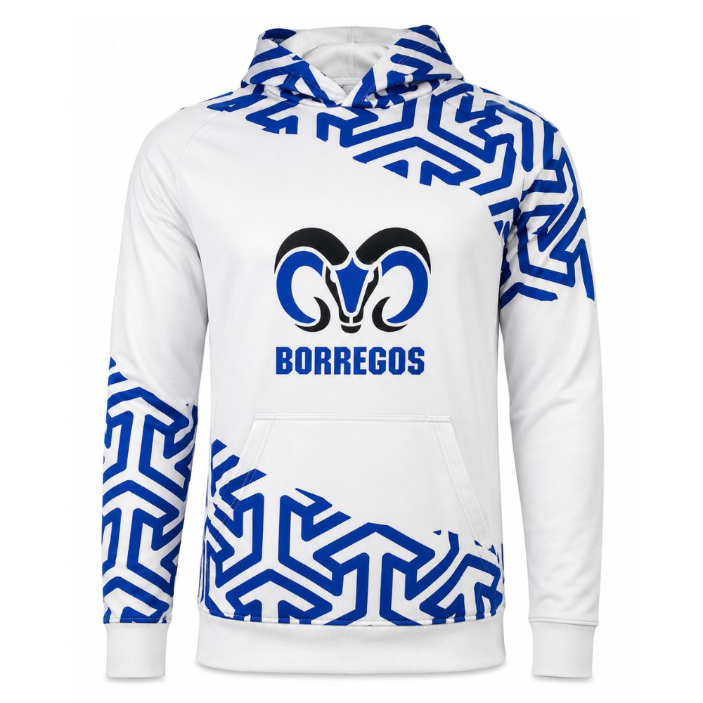 Sudadera Poliéster BORREGOS Gris con Azul, Unisex