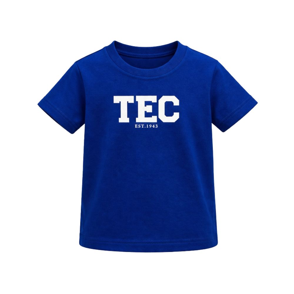Playera Casual Blank TEC Niños Unisex, Azul