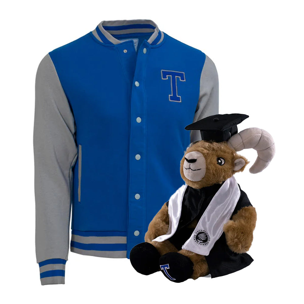 Kit Teus Prepa + Chamarra Universitaria TEC Azul con Gris