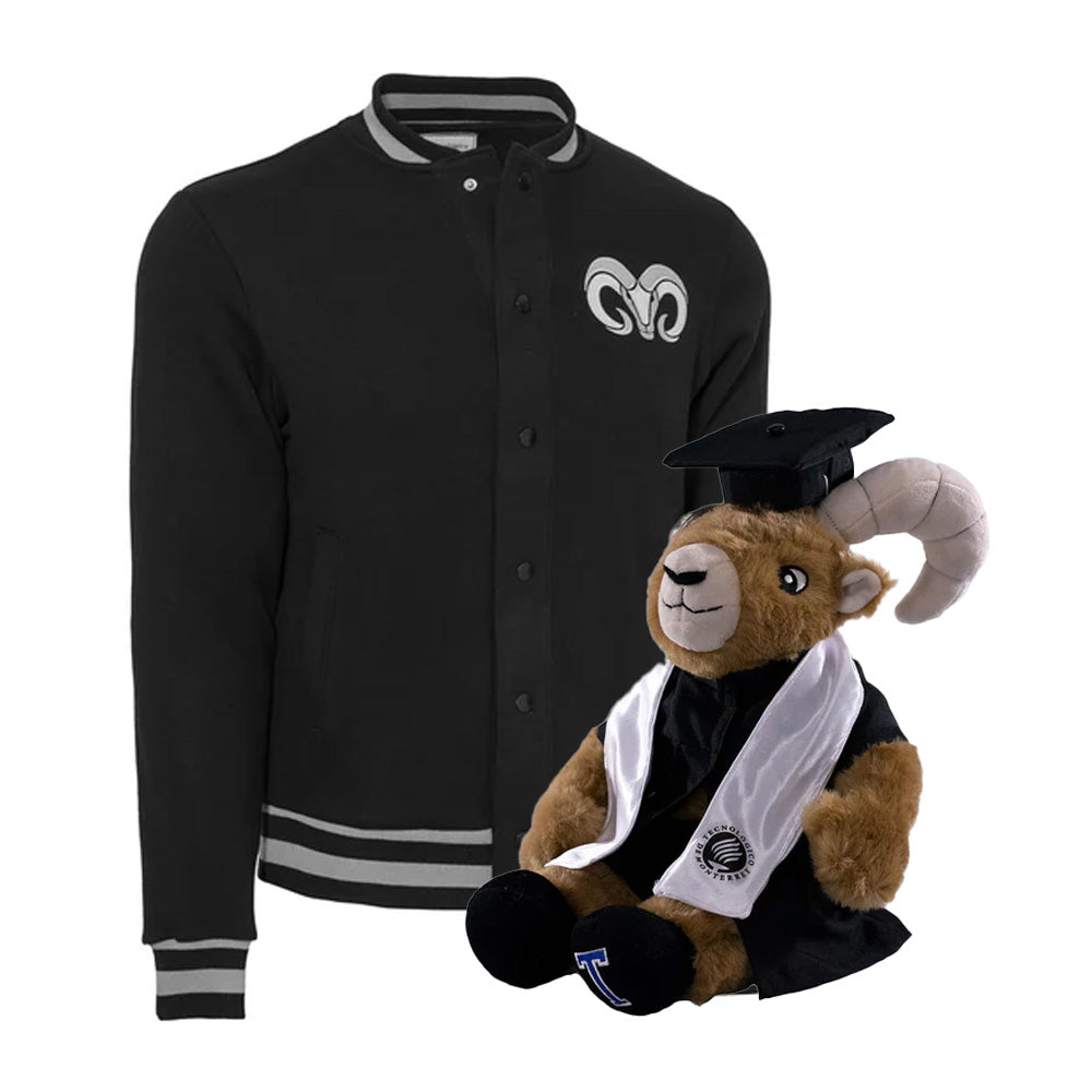 Kit Teus Prepa + Chamarra Universitaria Borregos Negro