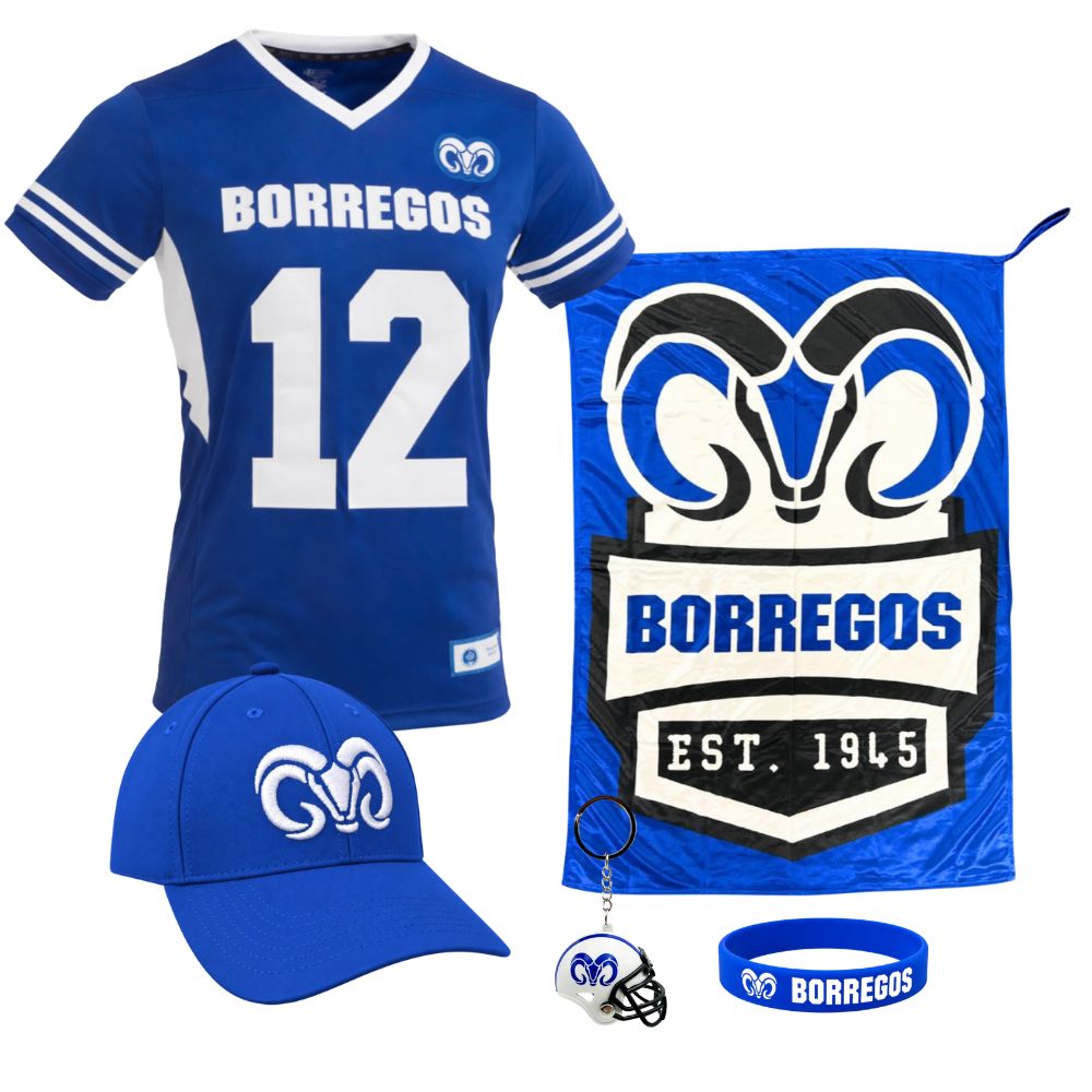 Kit Fan BORREGOS Jersey Oficial Local Con Número Azul, Hombre