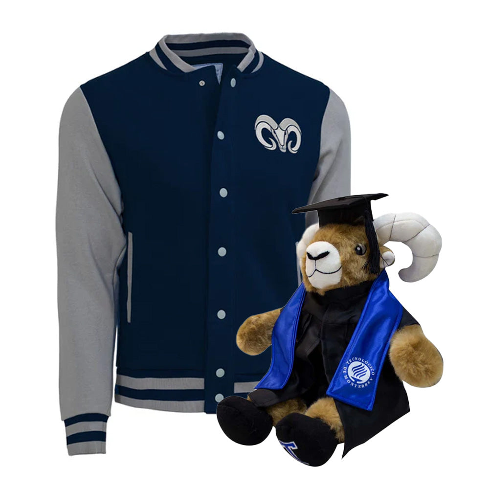 Kit Teus Profesional + Chamarra Universitaria Borregos Azul Marino