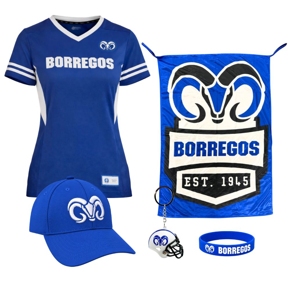 Kit Fan BORREGOS Jersey Oficial Local Sin Número Azul, Mujer