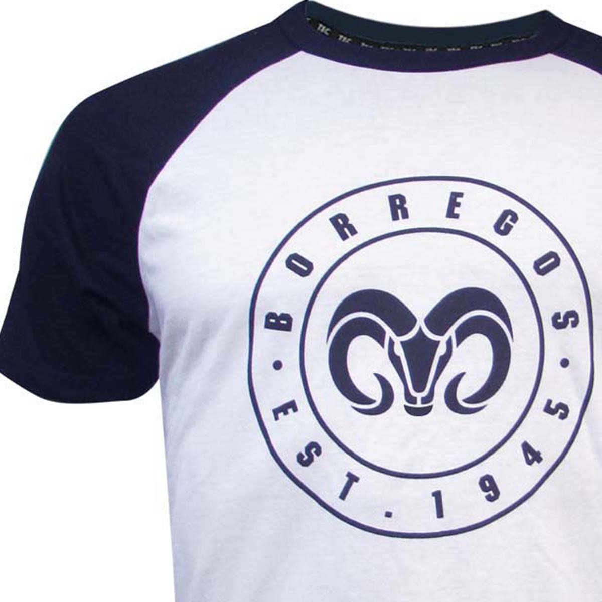 Playera Casual Borregos Circular Manga Raglan - Marino, Corte Masculino