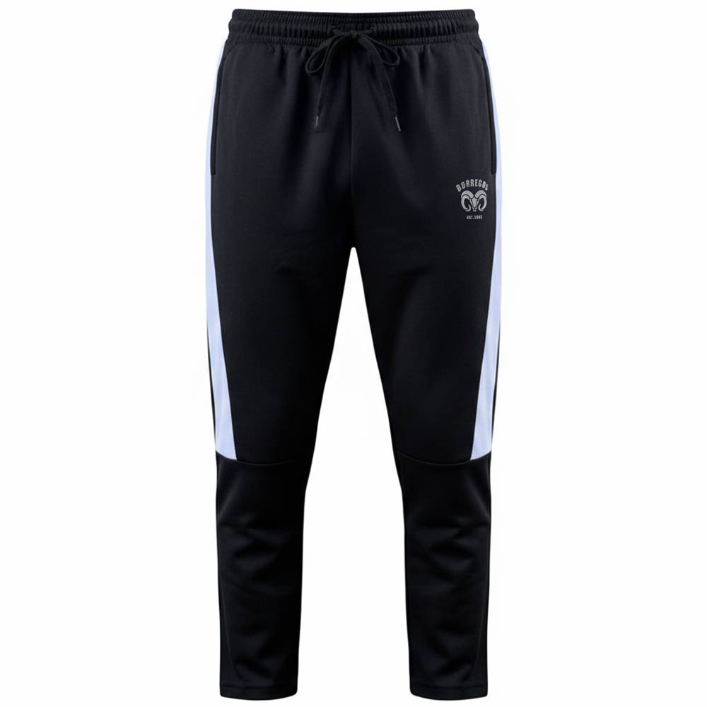 Jogger BORREGOS Franja Blanca Negro, Hombre