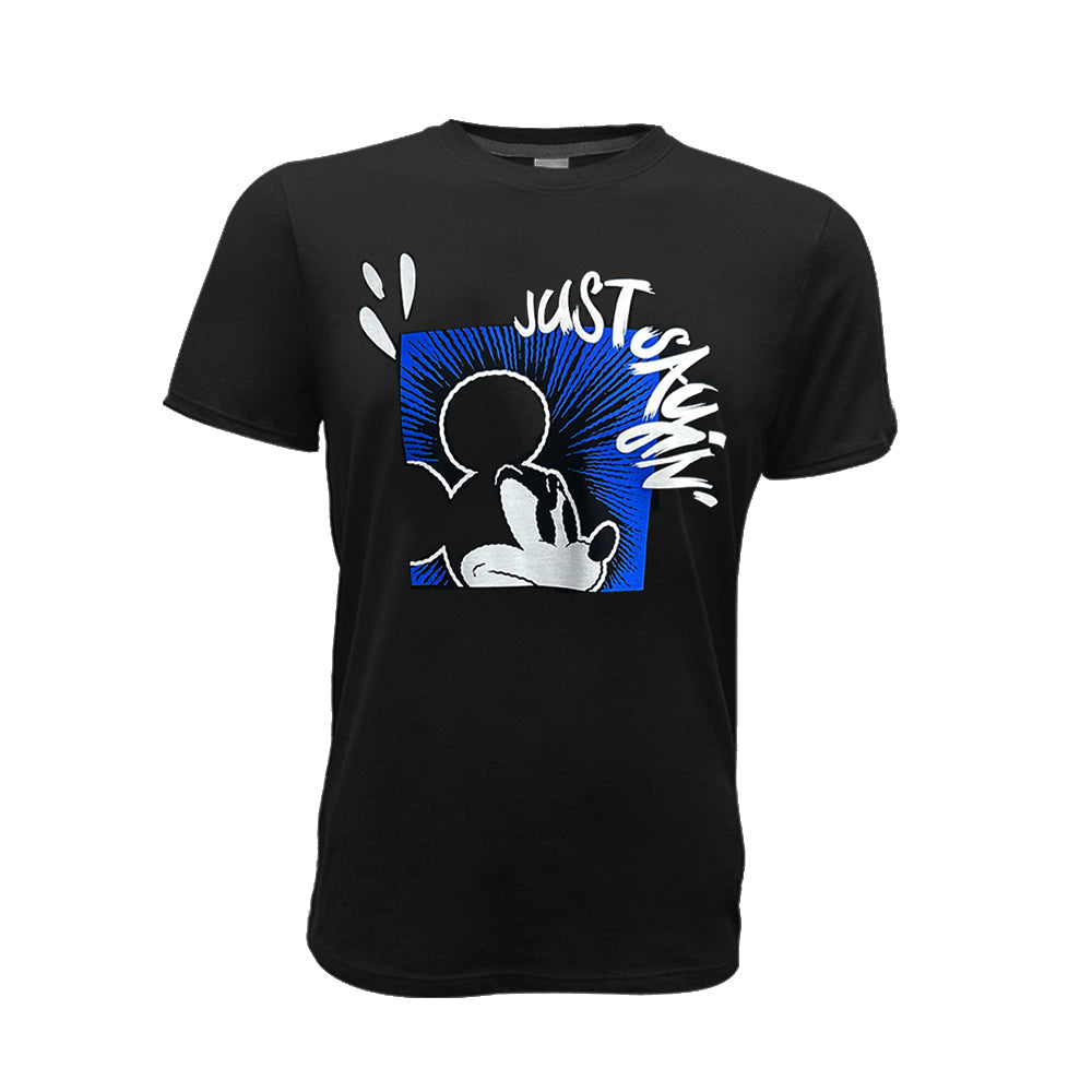Playera Casual Disney Mickey Just Saying TEC Hombre Negro