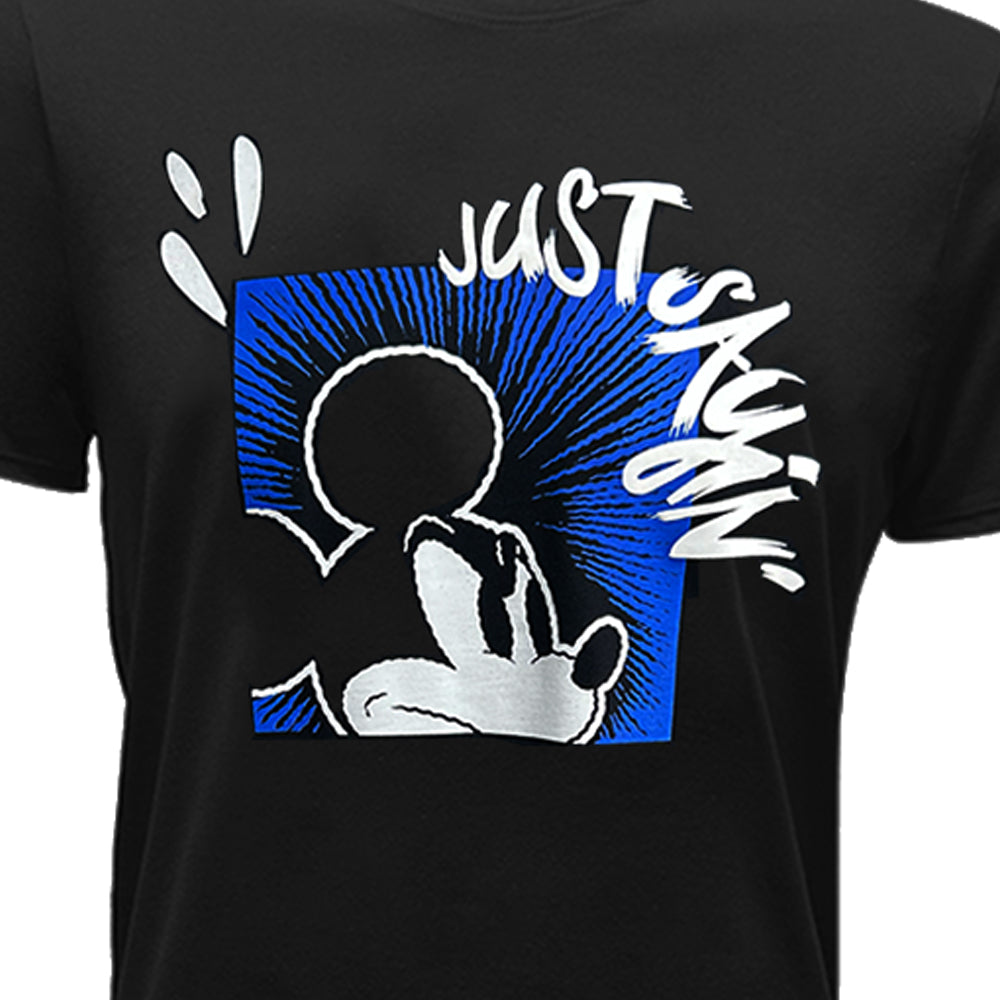 Playera Casual Disney Mickey Just Saying TEC Hombre Negro