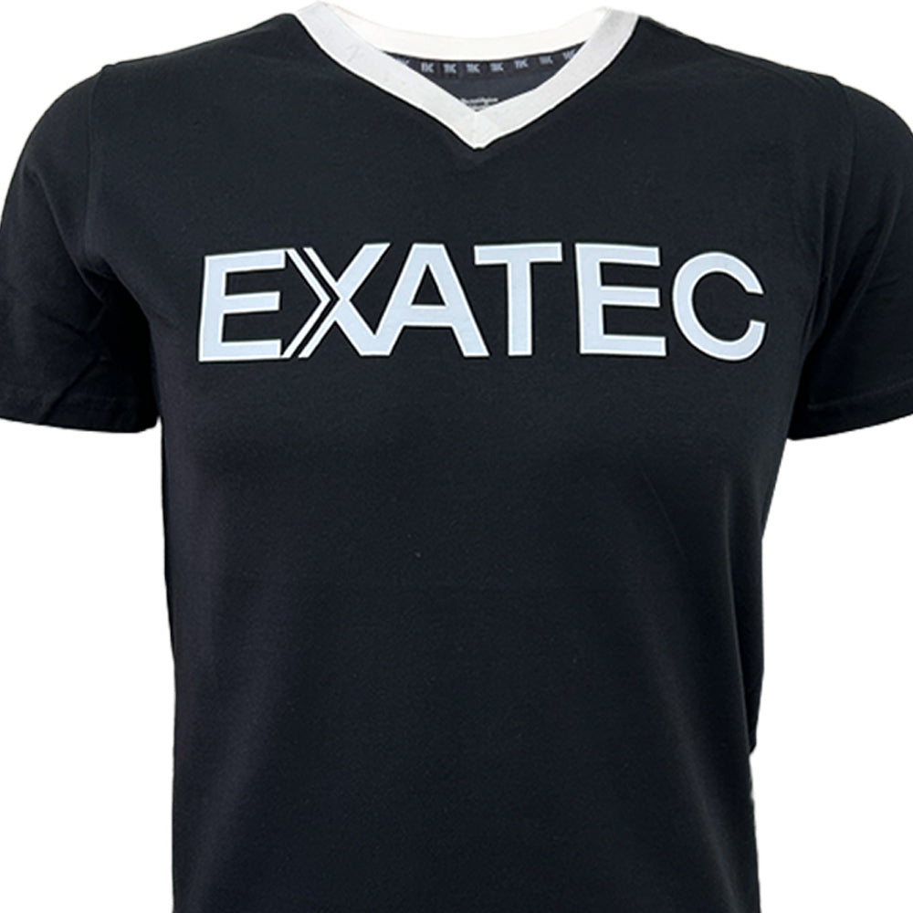 Playera Casual EXATEC Cuello Blanco Negro, Caballero