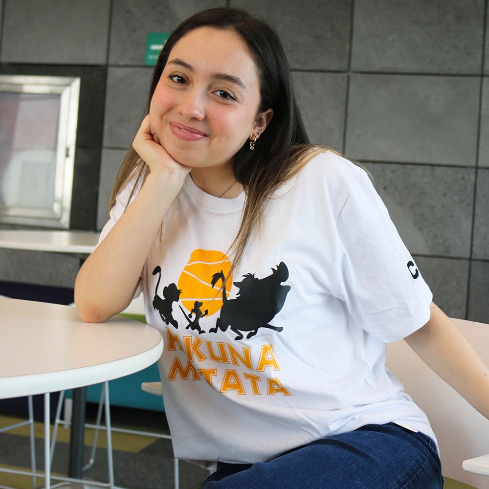 Playera Casual Disney Rey León TEC Blanco, unisex