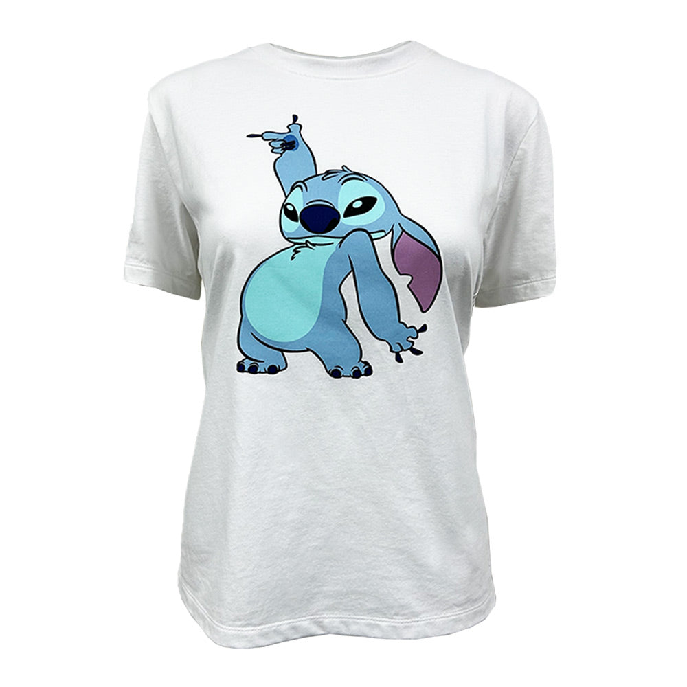 Playera Casual Disney Stitch TEC Mujer Blanco
