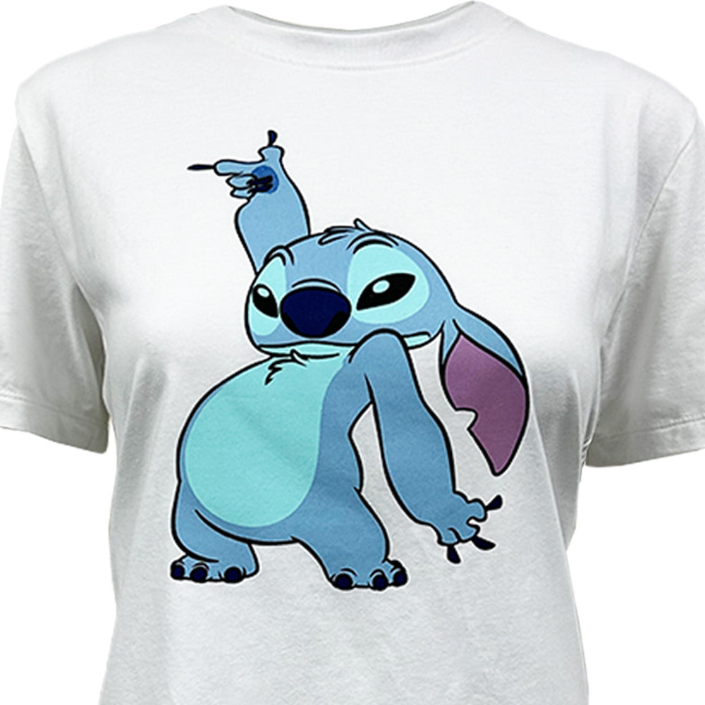 Playera Casual Disney Stitch TEC Mujer Blanco