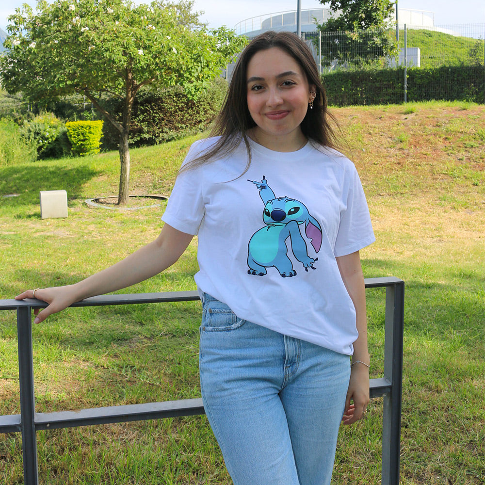 Playera Casual Disney Stitch TEC Mujer Blanco