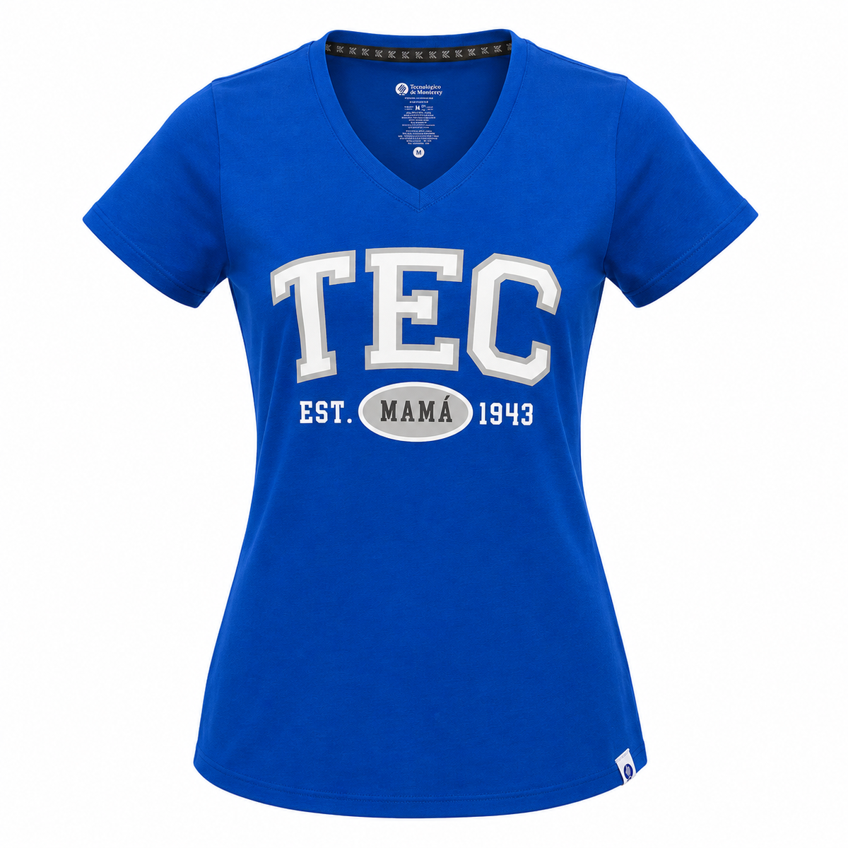 Playera Básica Mamá TEC Azul, Mujer