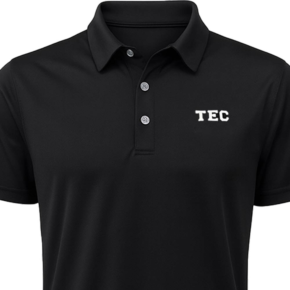 Playera Polo Deportiva TEC Hombre, Negro