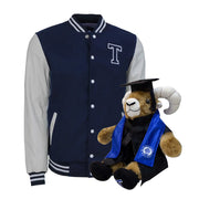 Kit Teus Profesional + Chamarra Universitaria TEC Premium Azul con Blanco