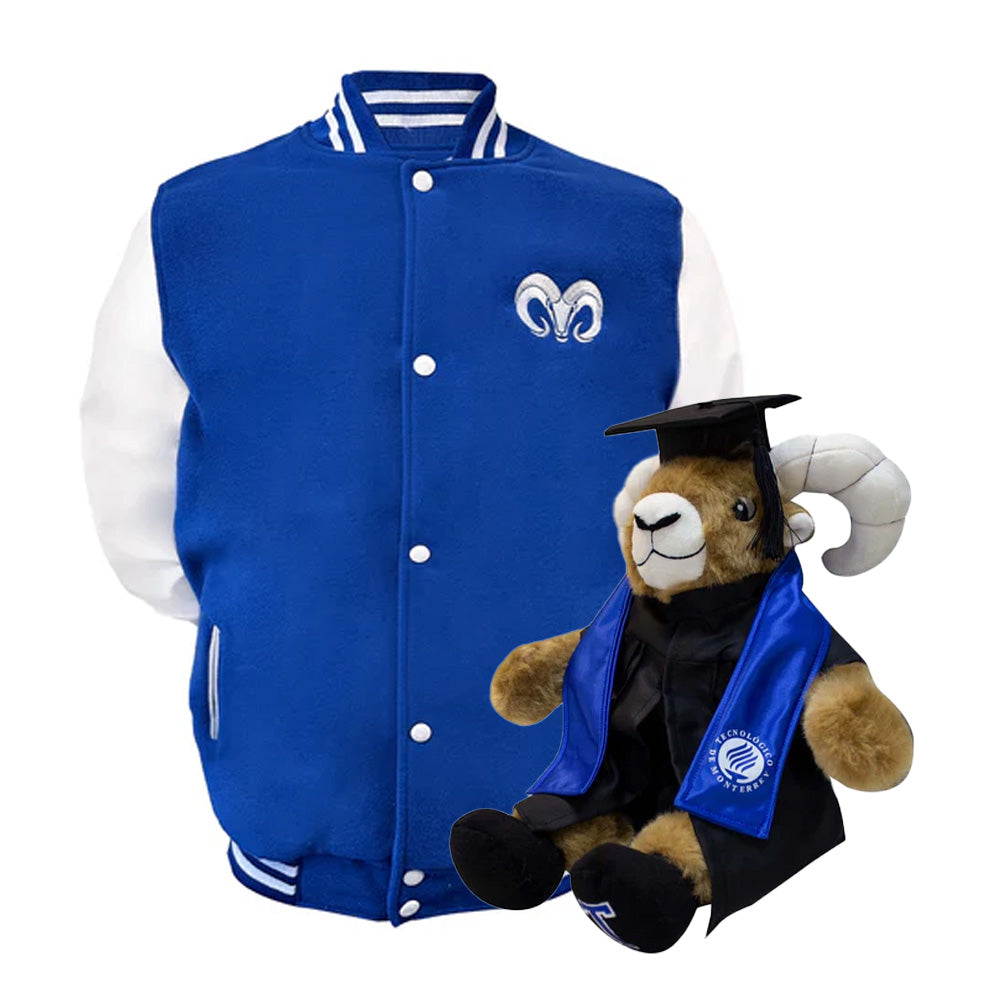 Kit Teus Profesional + Chamarra Universitaria Borregos Premium Azul Rey