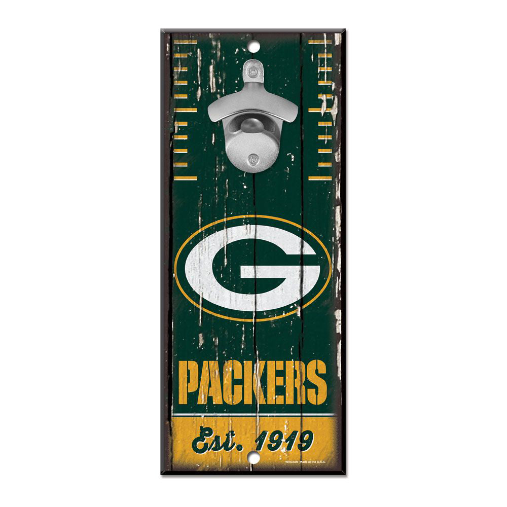 Destapador de botellas de pared NFL Packers, amarillo