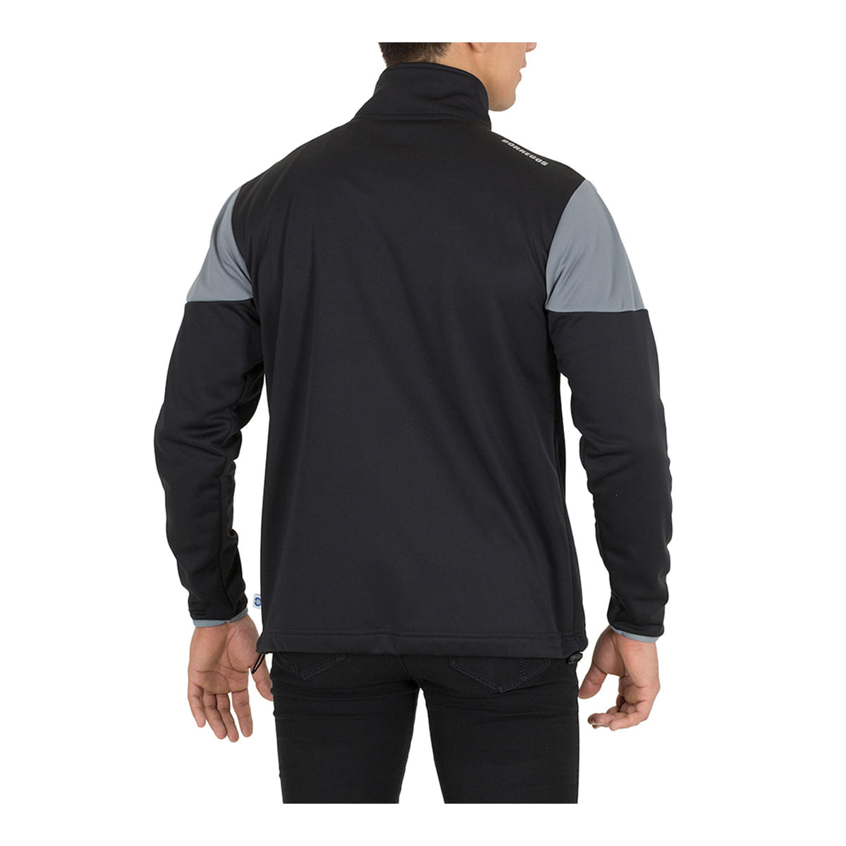 Sudadera deportiva BORREGOS negro con bolsillo y medio zipper, CM