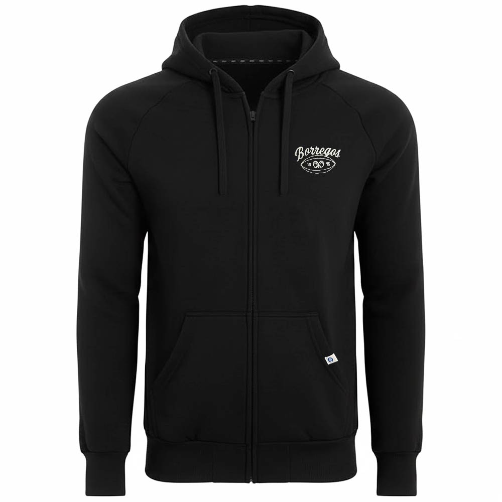 Sudadera Zipper Varsity BORREGOS Negro, Unisex