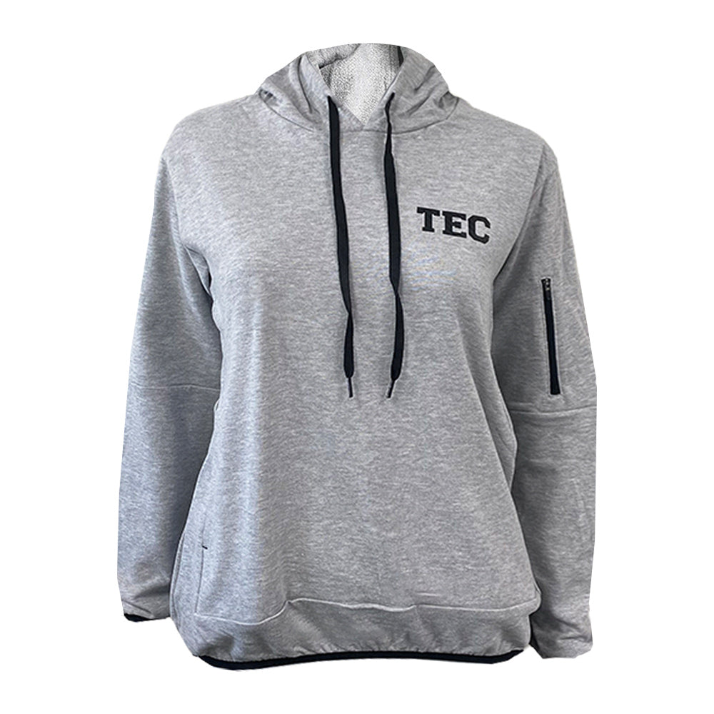 Sudadera TEC Gris con Cierre al Costado, Mujer