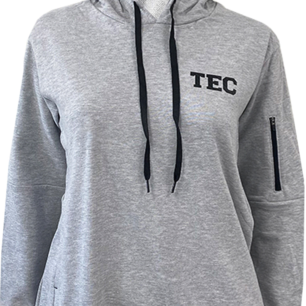 Sudadera TEC Gris con Cierre al Costado, Mujer