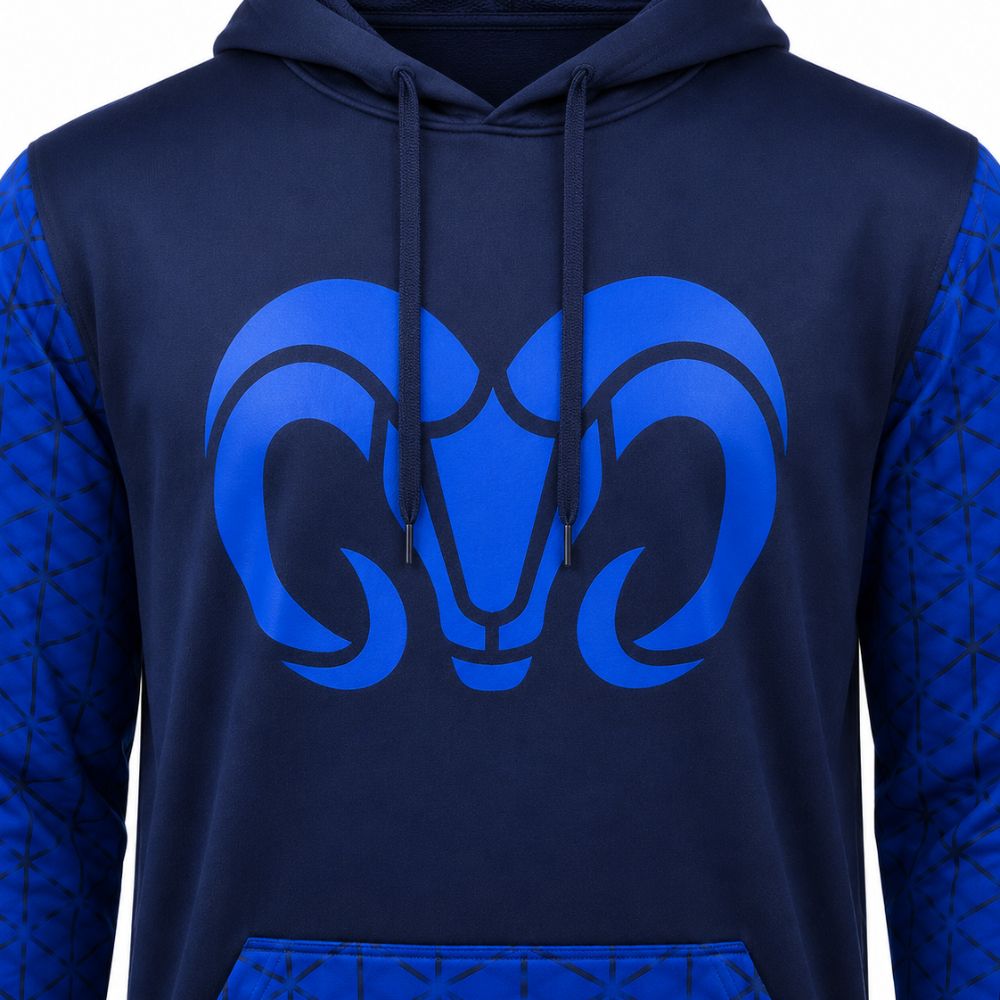 Sudadera Poliéster Logo BORREGOS Azul, Unisex