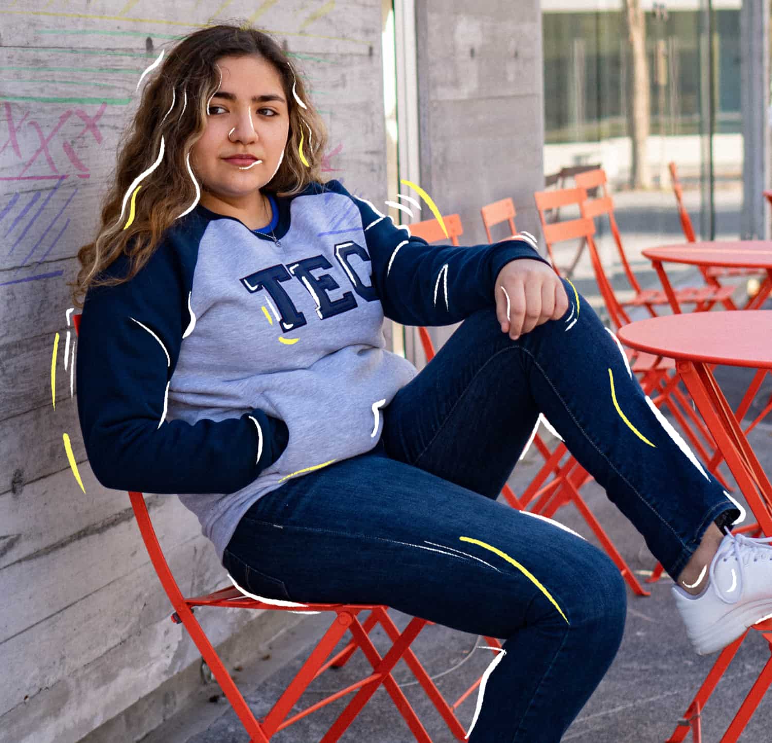 Sudadera Vintage PO TEC azul