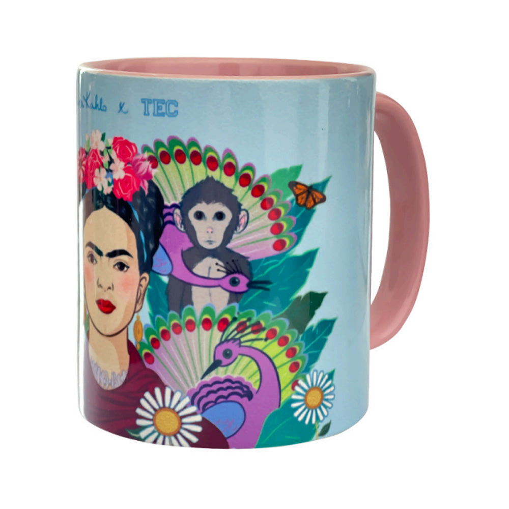 Taza Frida Kahlo TEC Celeste/Rosa