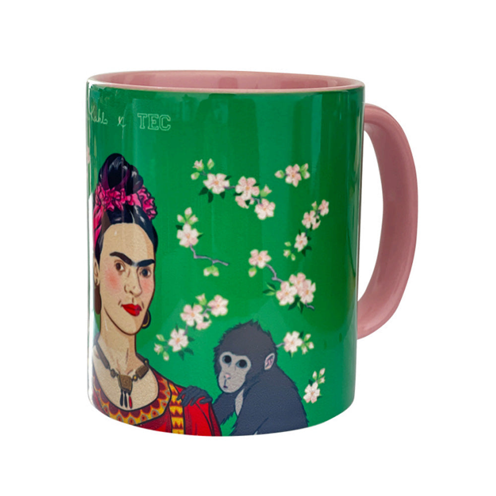 Taza Frida Kahlo TEC Verde/Rosa