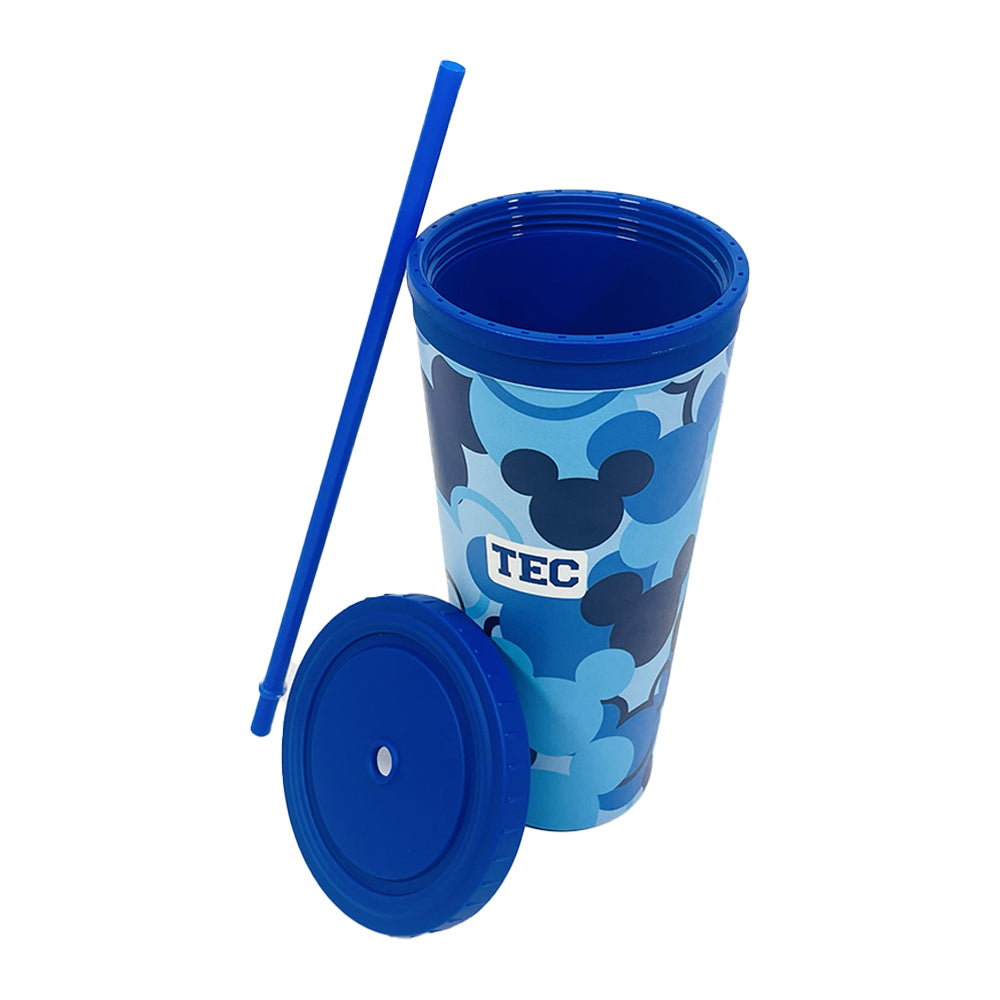 Vaso Con Popote Disney TEC Azul