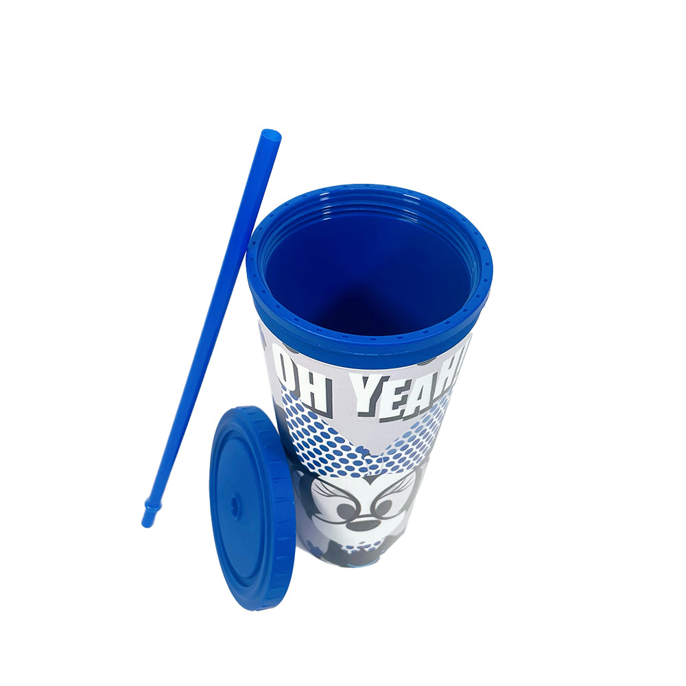 Vaso Con Popote Minnie TEC Gris