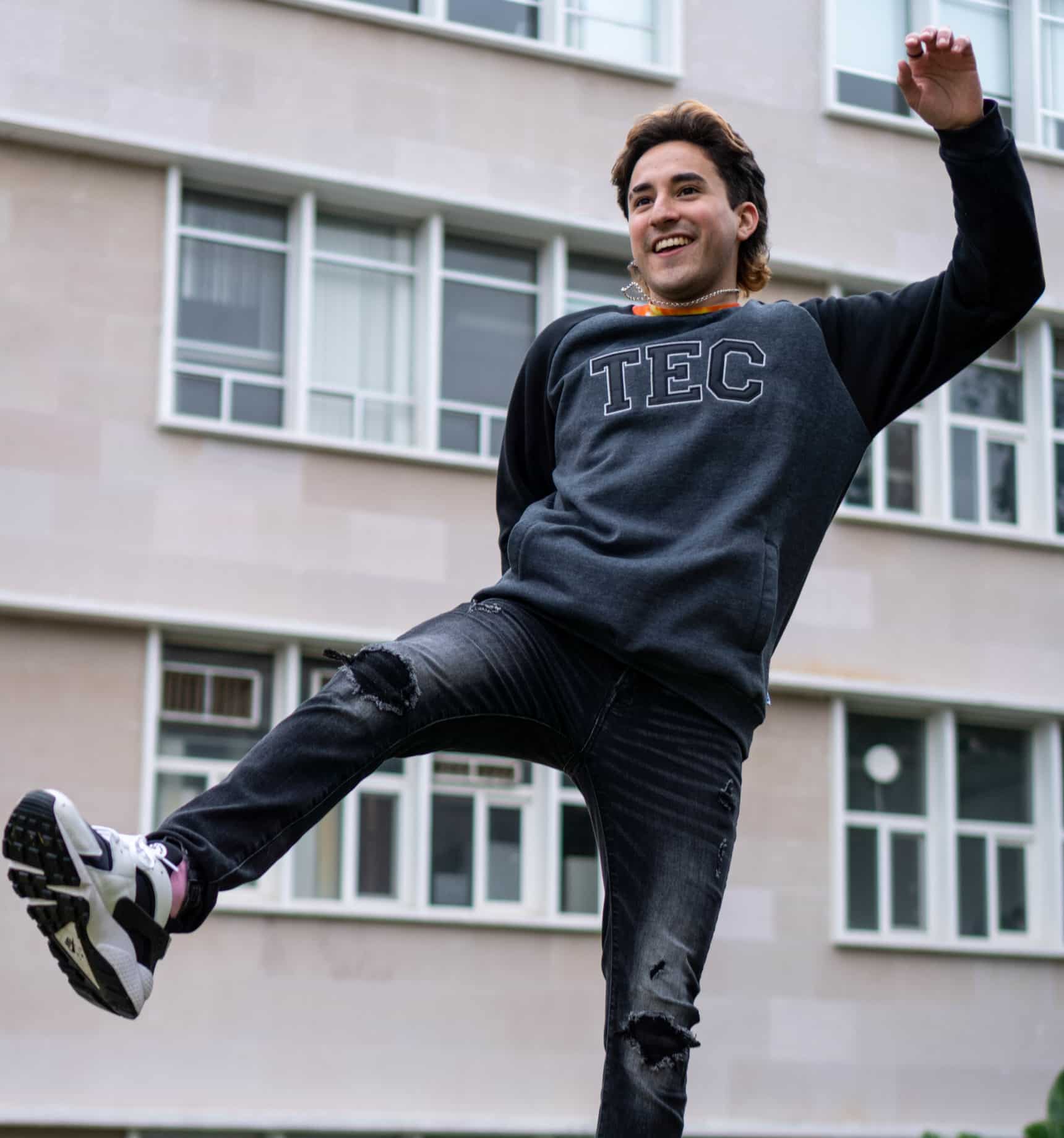 Sudadera Vintage PO TEC negro