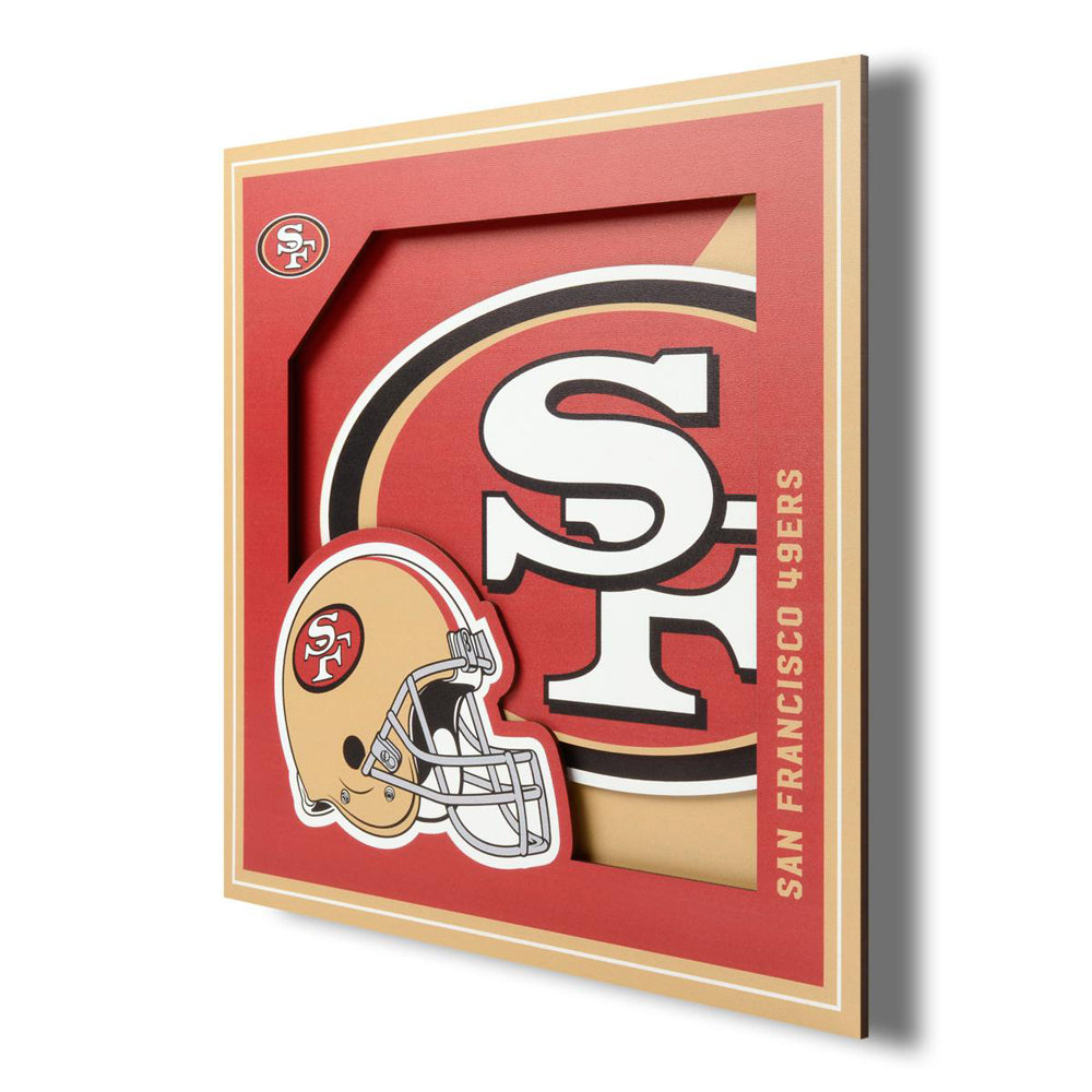Cuadro decorativo en capas NFL 49ers, dorado