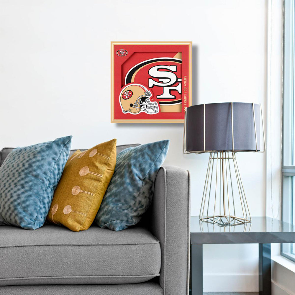Cuadro decorativo en capas NFL 49ers, dorado