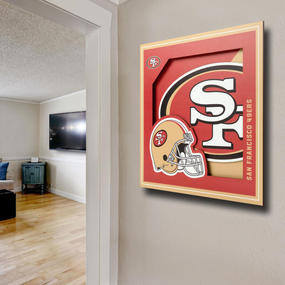 Cuadro decorativo en capas NFL 49ers, dorado