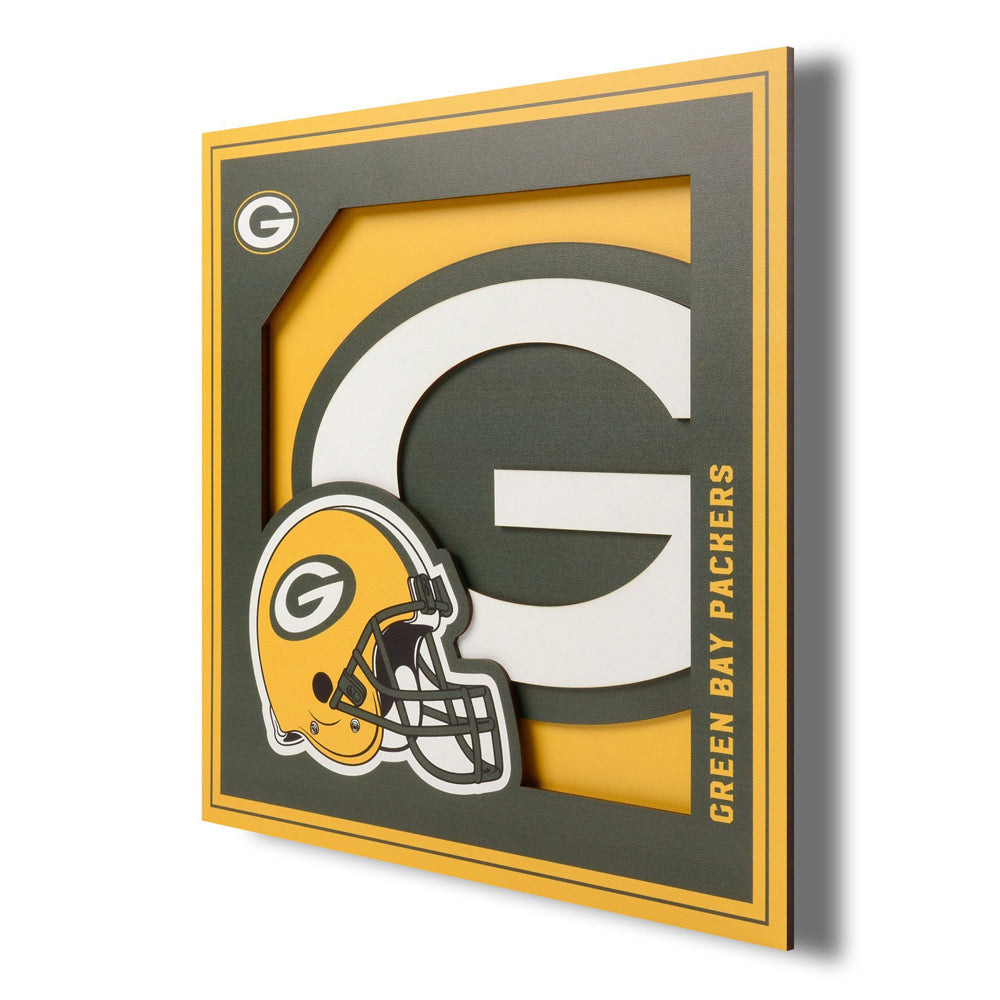 Cuadro decorativo en capas NFL Packers, amarillo