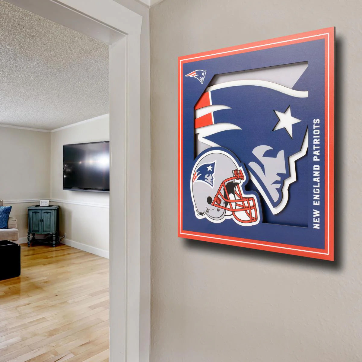 Cuadro decorativo en capas NFL Patriots, azul marino