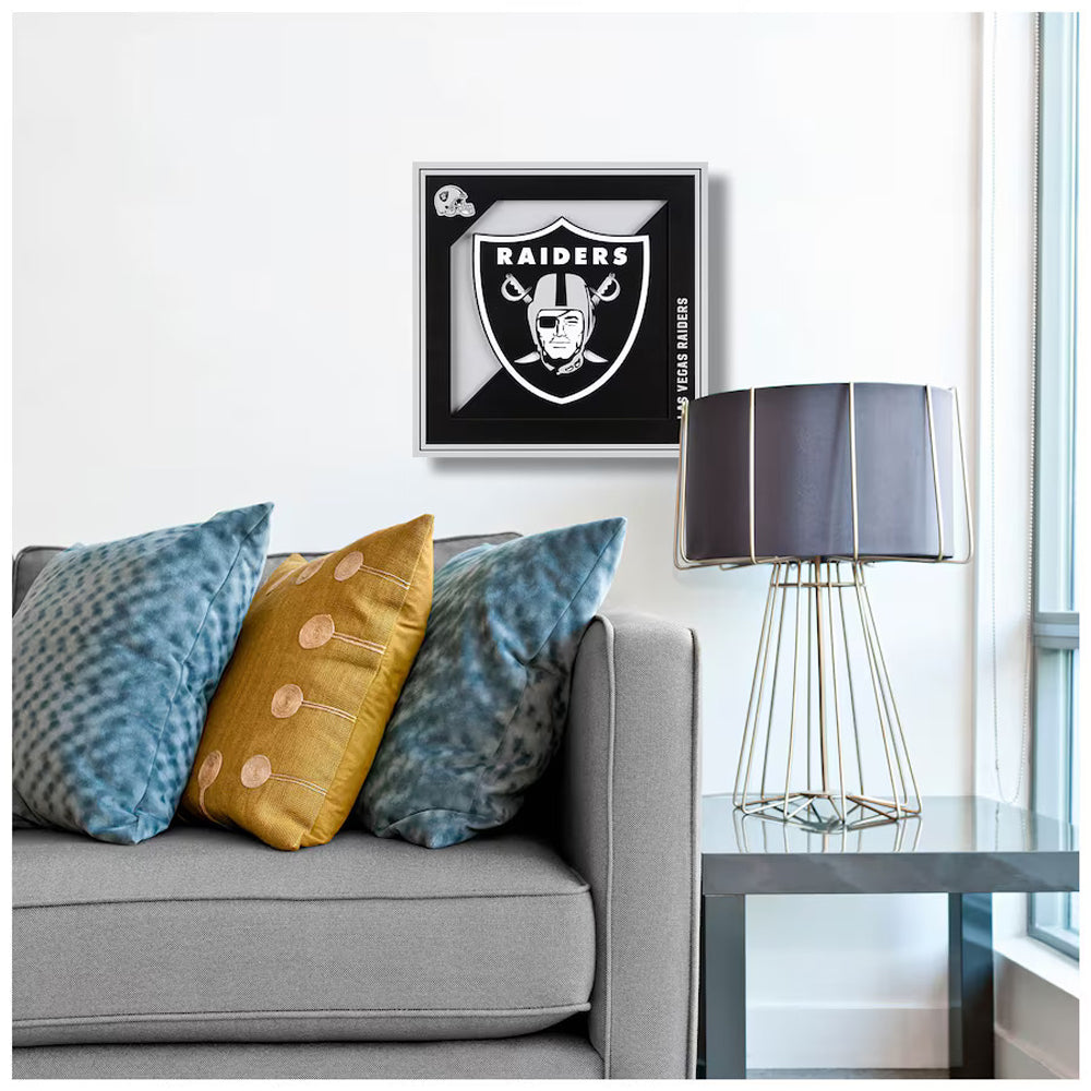 Cuadro decorativo en capas NFL Raiders, gris