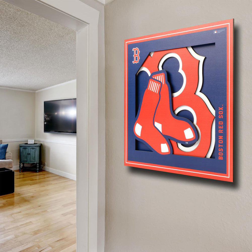 Cuadro decorativo en capas MLB Red Sox, azul marino