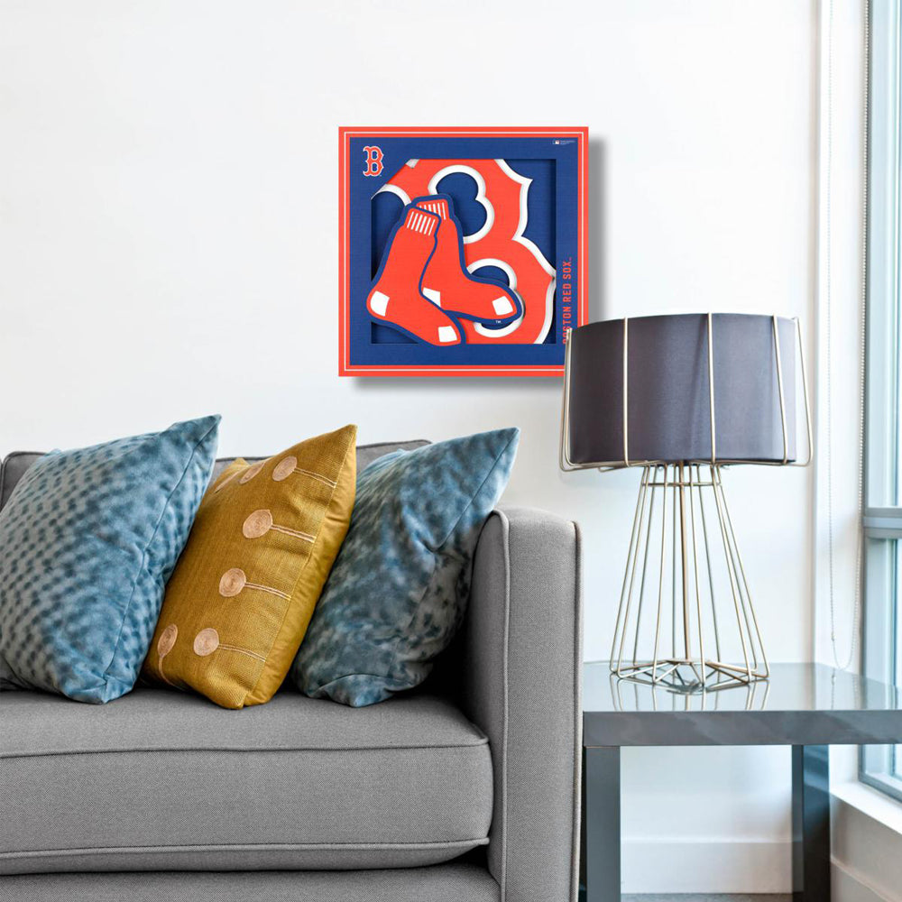 Cuadro decorativo en capas MLB Red Sox, azul marino