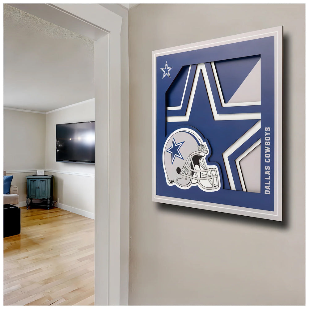 Cuadro decorativo en capas NFL Cowboys, gris