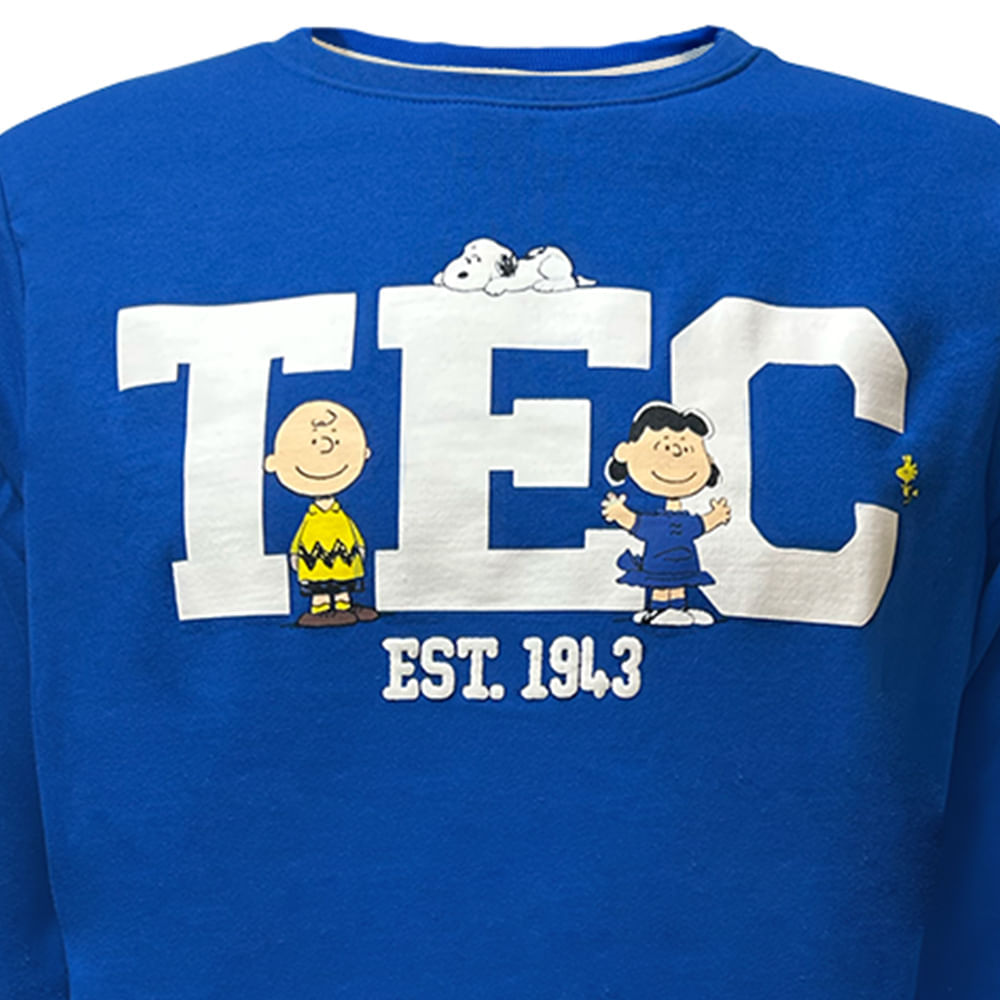 Sudadera Crewneck Peanut Pandilla TEC Azul, unisex