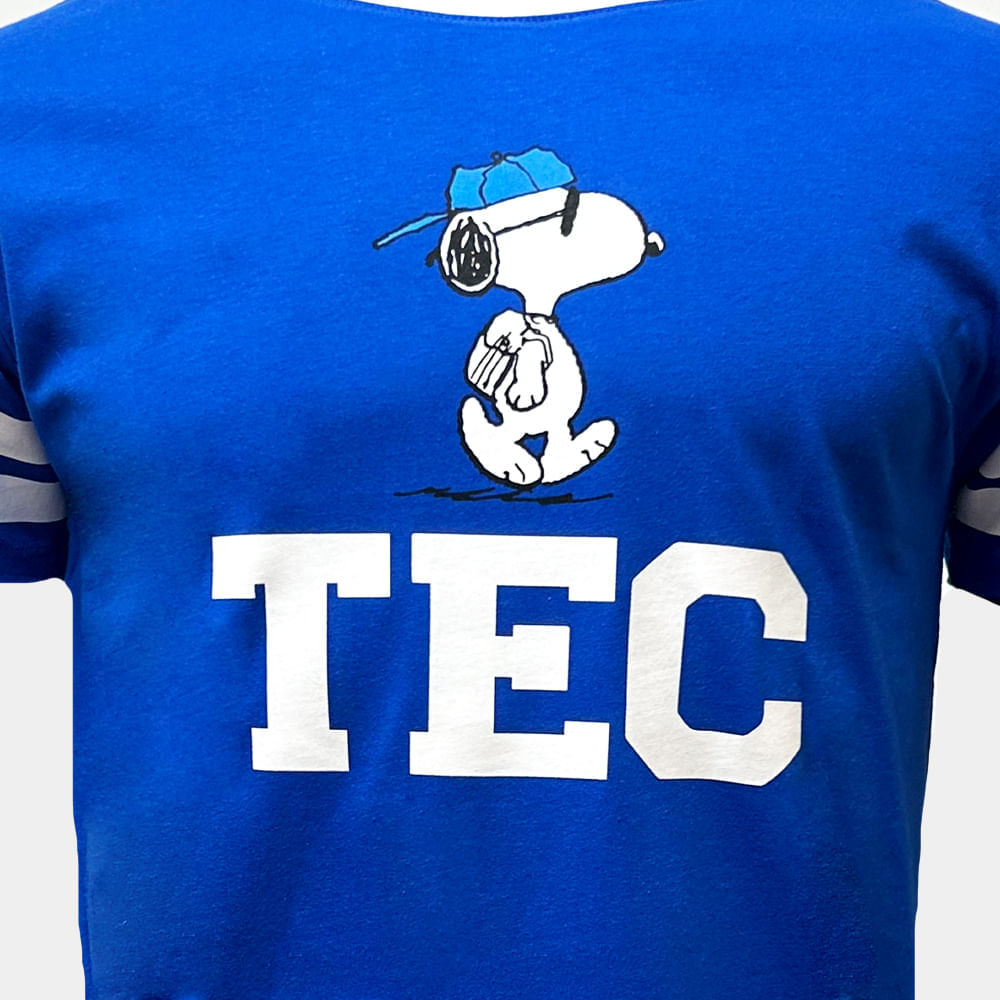 Playera Casual Snoopy TEC Azul, Hombre