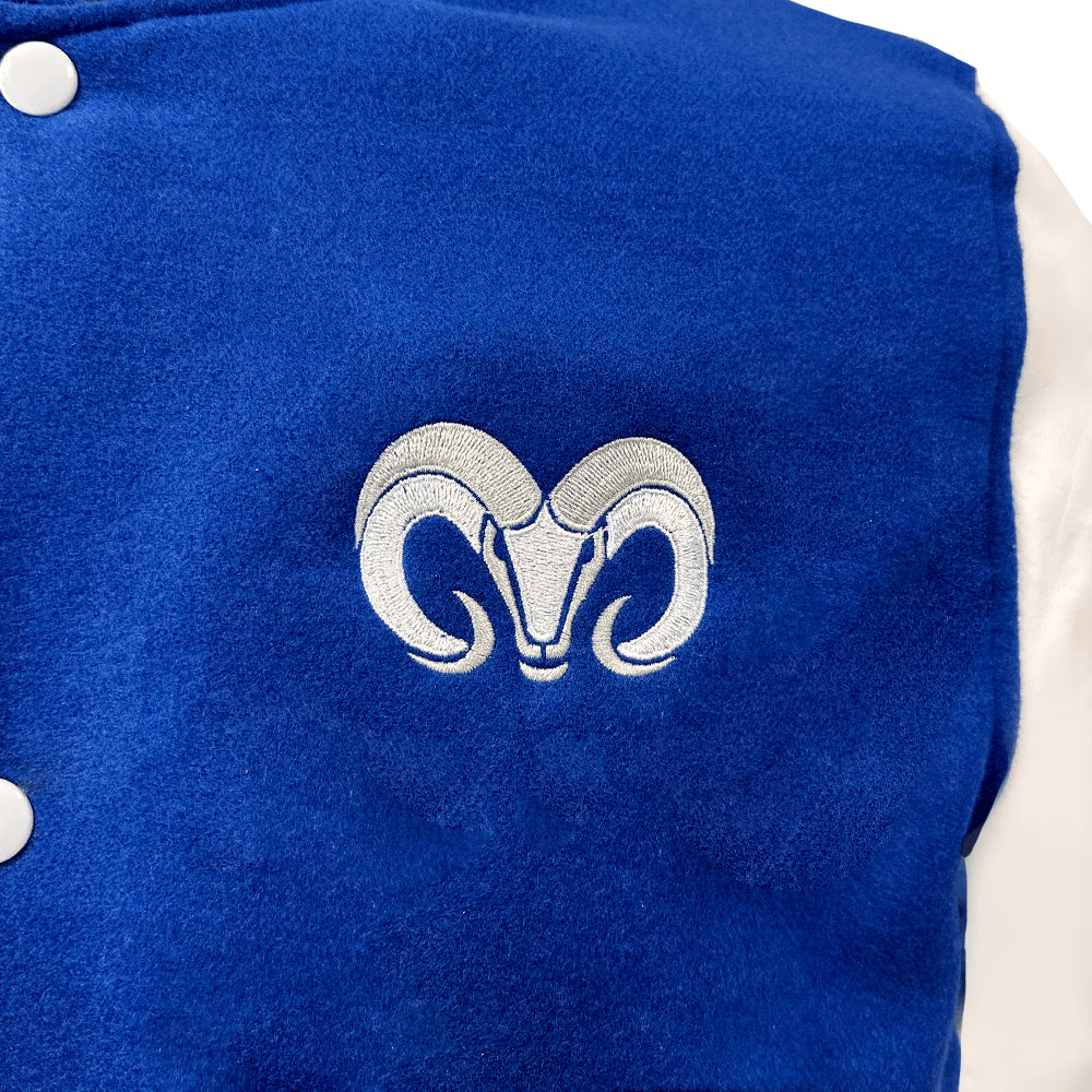 Chamarra Universitaria BORREGOS Premium Azul Rey