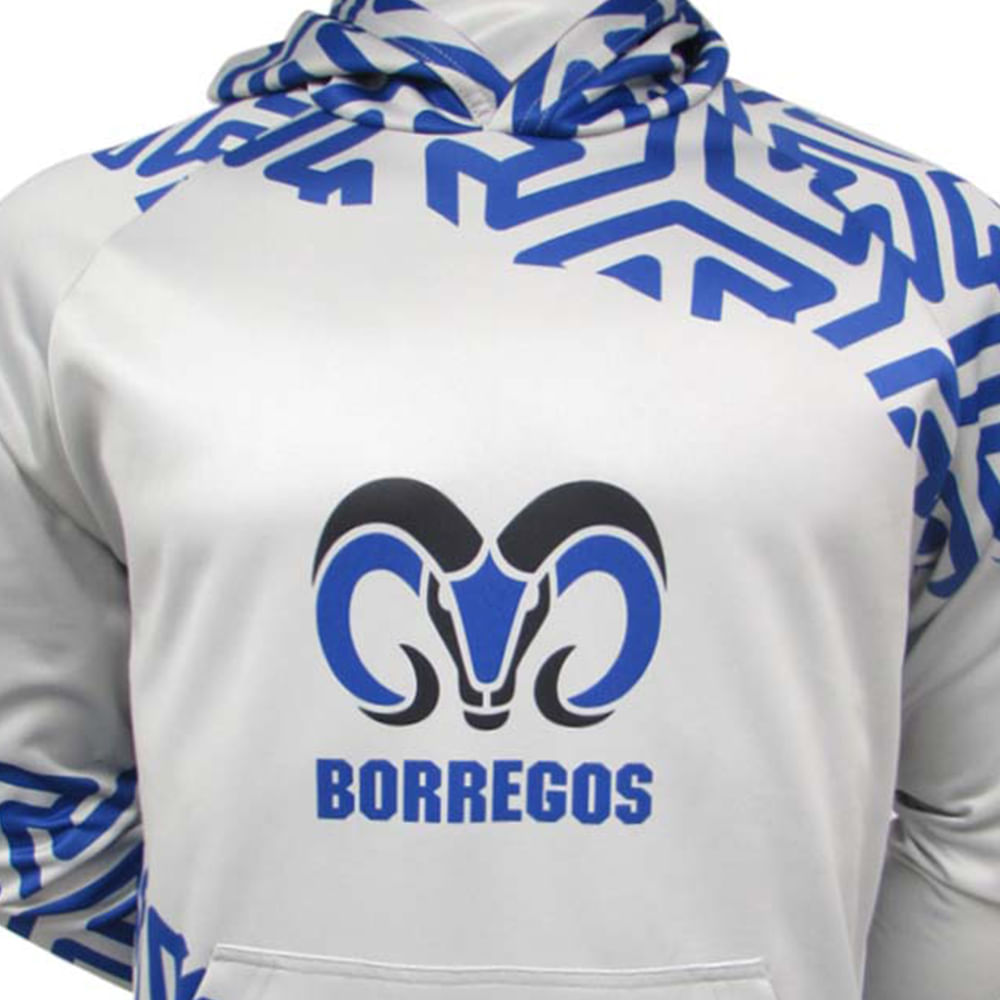 Sudadera Poliéster BORREGOS Gris con Azul, Unisex