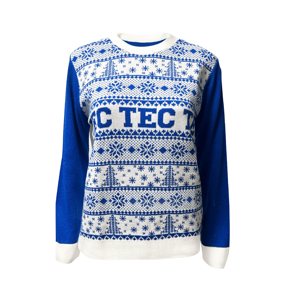 Sweater Navideño TEC Azul Mujer